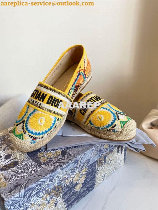 Replica Dior Granville Mule Embroidered Cotton KDB602 12