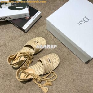 Replica Dior Granville Mule Espadrille With Laces KDB596 Beige