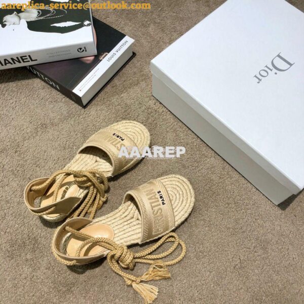 Replica Dior Granville Mule Espadrille With Laces KDB596 Beige 3