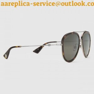 Replica Gucci Tortoiseshell Aviator Metal Sunglasses