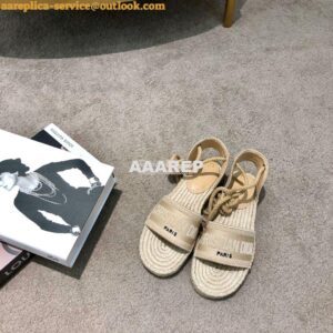 Replica Dior Granville Mule Espadrille With Laces KDB596 Beige 2