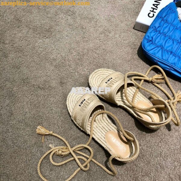 Replica Dior Granville Mule Espadrille With Laces KDB596 Beige 5