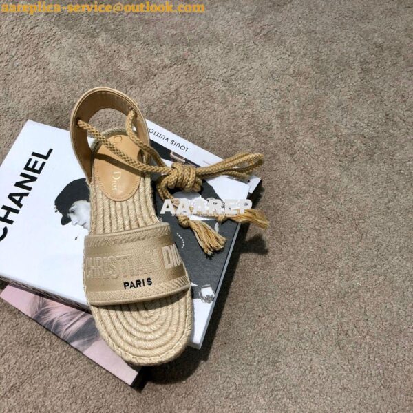 Replica Dior Granville Mule Espadrille With Laces KDB596 Beige 6