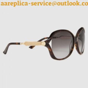 Replica Gucci Tortoiseshell Frame Acetate and Metal Sunglasses