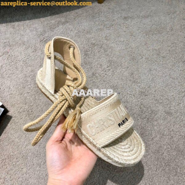 Replica Dior Granville Mule Espadrille With Laces KDB596 Beige 7