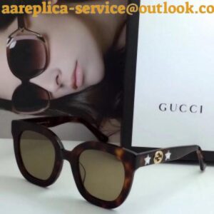 Replica Gucci Tortoiseshell Round-frame Acetate Sunglasses With Star 2