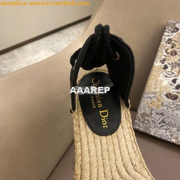 Replica Dior Granville Mule Espadrille With Laces KDB596 Black 8