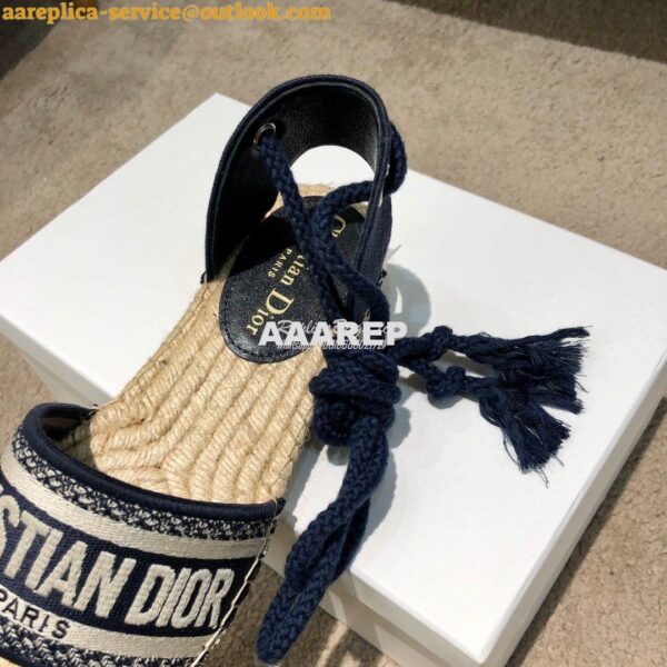 Replica Dior Granville Mule Espadrille With Laces KDB596 Blue 7