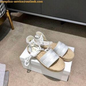 Replica Dior Granville Mule Espadrille With Laces KDB596 White