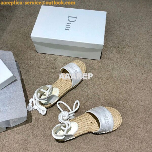 Replica Dior Granville Mule Espadrille With Laces KDB596 White 5