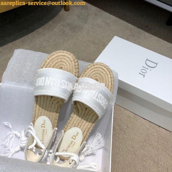 Replica Dior Granville Mule Espadrille With Laces KDB596 White 7