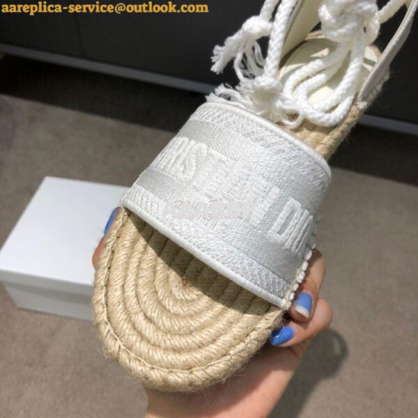 Replica Dior Granville Mule Espadrille With Laces KDB596 White 9