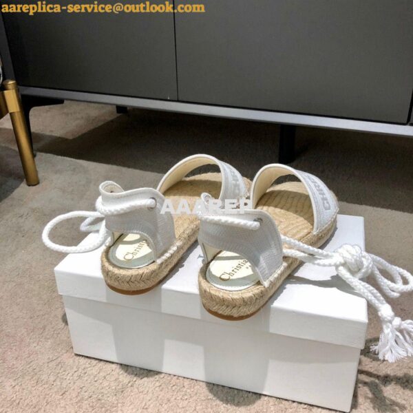 Replica Dior Granville Mule Espadrille With Laces KDB596 White 10