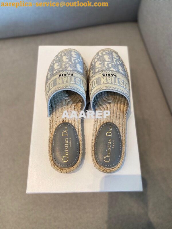 Replica Dior Granville Mule Gray Oblique Embroidered KCB593 11