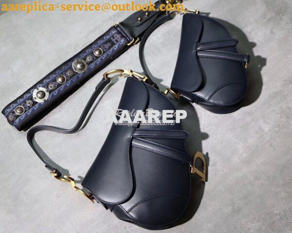 Replica Dior Saddle Bag in Calfskin Blue 3