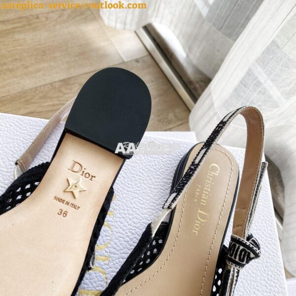 Replica Dior J'adior Slingback Pump Black Mesh Embroidery KCP882 8