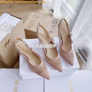 Replica Dior J'adior Slingback Pump Black Nude Embroidery KCP882