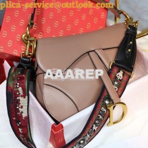 Replica Dior Saddle Bag in Calfskin Pink