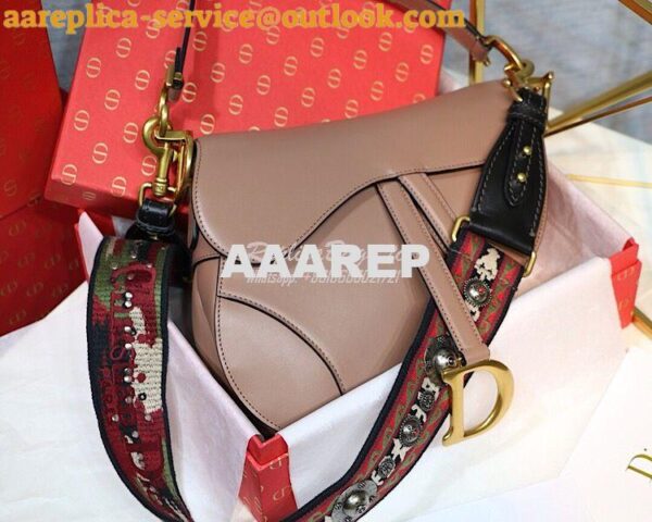 Replica Dior Saddle Bag in Calfskin Pink 3