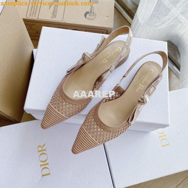 Replica Dior J'adior Slingback Pump Black Nude Embroidery KCP882 5