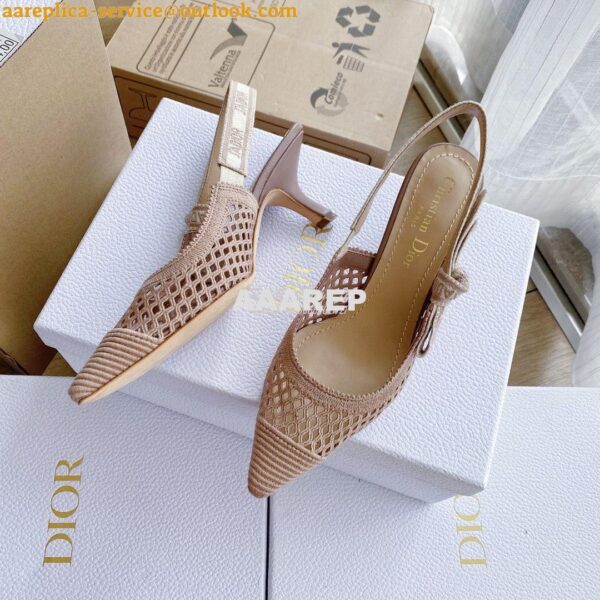 Replica Dior J'adior Slingback Pump Black Nude Embroidery KCP882 10