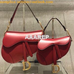 Replica Dior Saddle Bag in Calfskin Red