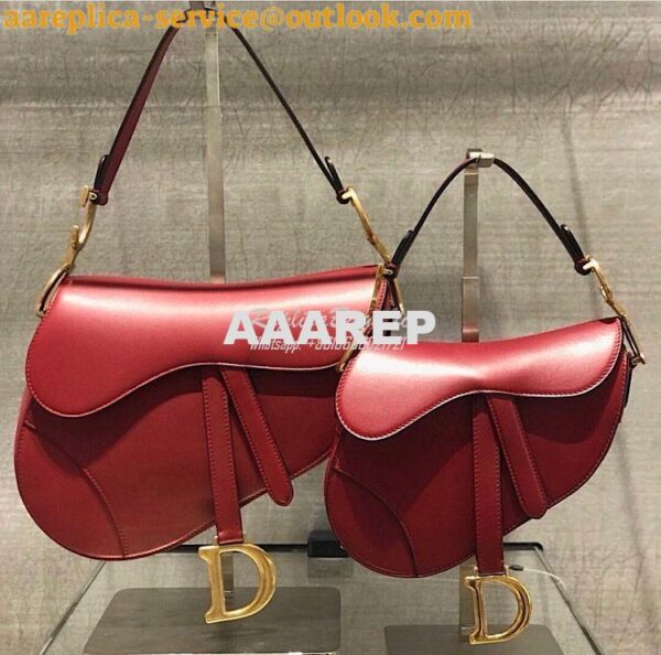 Replica Dior Saddle Bag in Calfskin Red 3