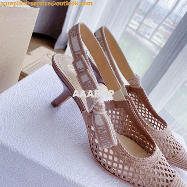 Replica Dior J'adior Slingback Pump Black Nude Embroidery KCP882 12