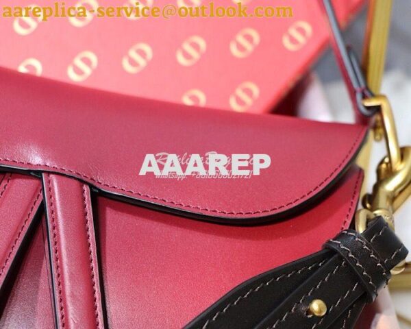 Replica Dior Saddle Bag in Calfskin Red 6