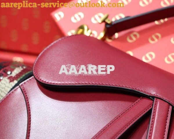 Replica Dior Saddle Bag in Calfskin Red 7