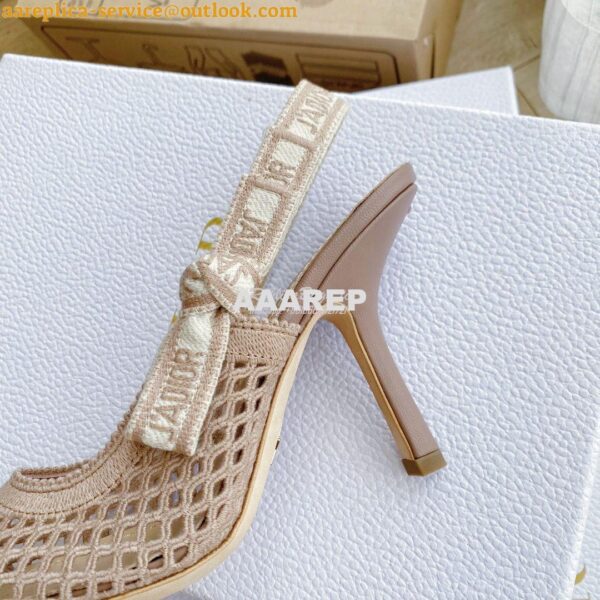 Replica Dior J'adior Slingback Pump Black Nude Embroidery KCP882 17