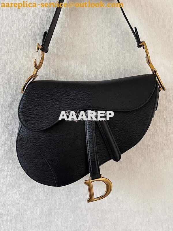 Replica Dior Saddle Bag in Grained Calfskin Black 6