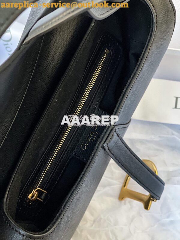 Replica Dior Saddle Bag in Grained Calfskin Black 12