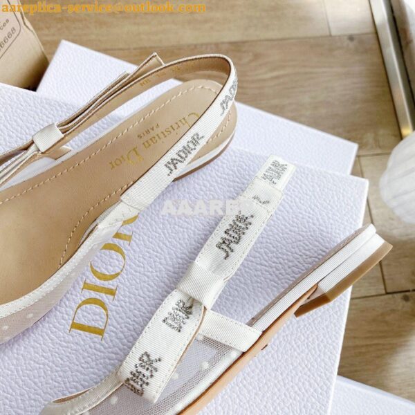 Replica Dior J'adior Slingback White Plumetis Pump KCB567 7