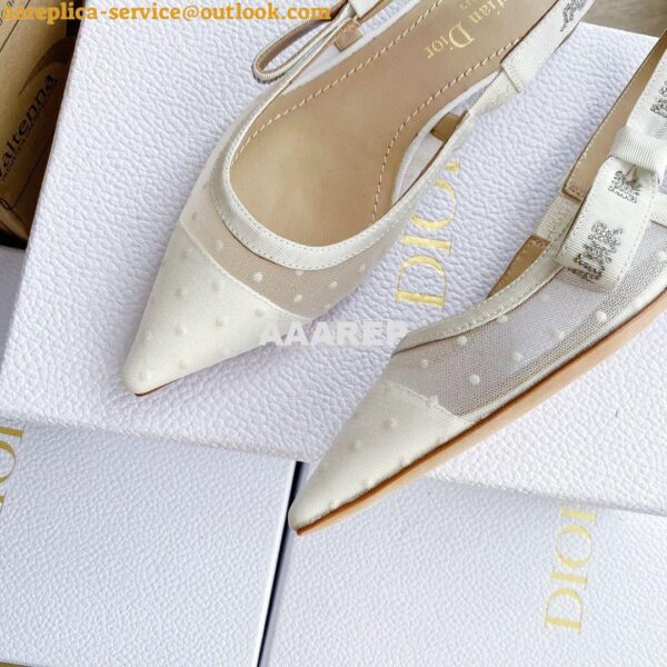 Replica Dior J'adior Slingback White Plumetis Pump KCB567 8