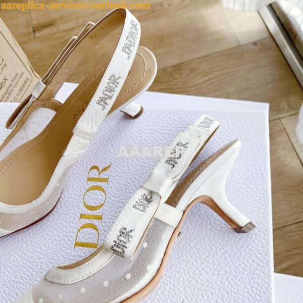 Replica Dior J'adior Slingback White Plumetis Pump KCB567 11