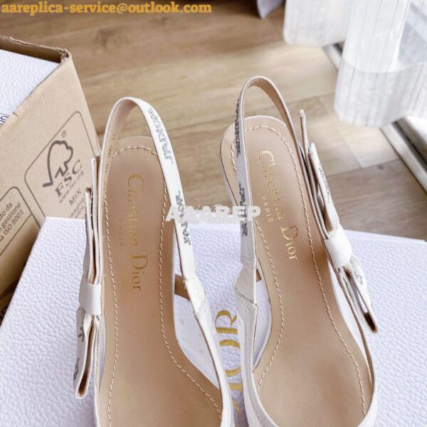 Replica Dior J'adior Slingback White Plumetis Pump KCB567 17