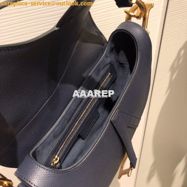 Replica Dior Saddle Bag in Grained Calfskin Blue 11