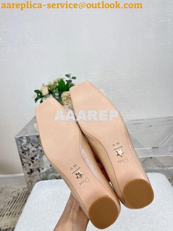 Replica Dior Idylle Ballet Pump Beige Patent Calfskin and Grosgrain KC 7