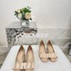 Replica Dior Idylle Ballet Pump Beige Patent Calfskin and Grosgrain KC