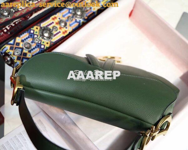 Replica Dior Saddle Bag in Grained Calfskin Green 7