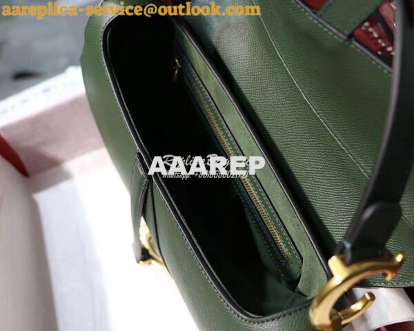 Replica Dior Saddle Bag in Grained Calfskin Green 8