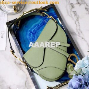 Replica Dior Saddle Bag in Grained Calfskin Matcha Green 2