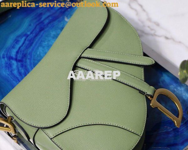 Replica Dior Saddle Bag in Grained Calfskin Matcha Green 5