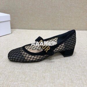 Replica Dior Mary Jane Ballet Pump in Black Mesh KCB651 2