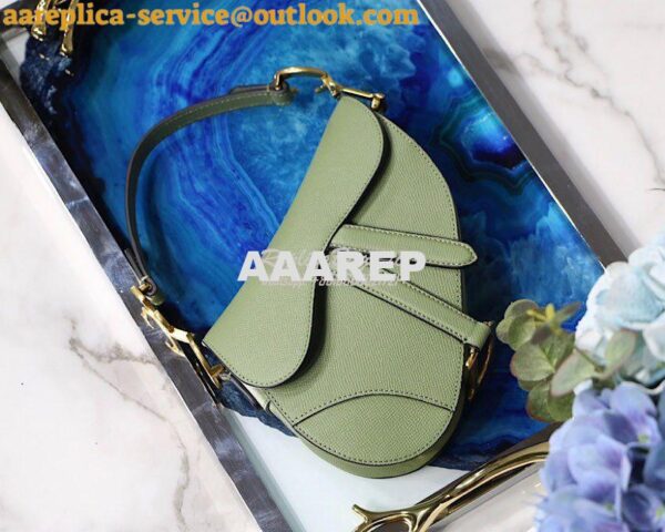 Replica Dior Saddle Bag in Grained Calfskin Matcha Green 14