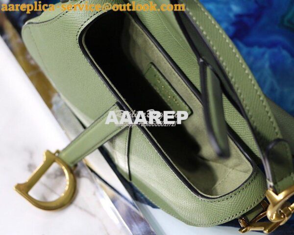 Replica Dior Saddle Bag in Grained Calfskin Matcha Green 15