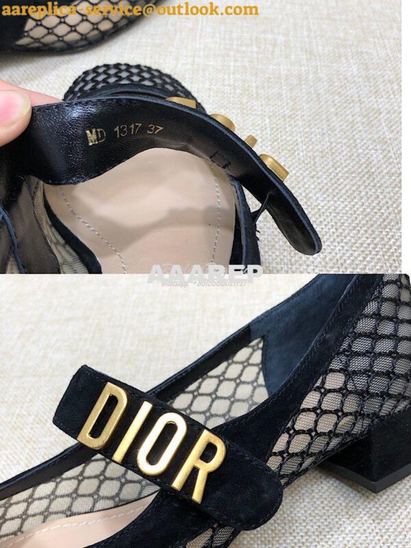 Replica Dior Mary Jane Ballet Pump in Black Mesh KCB651 9