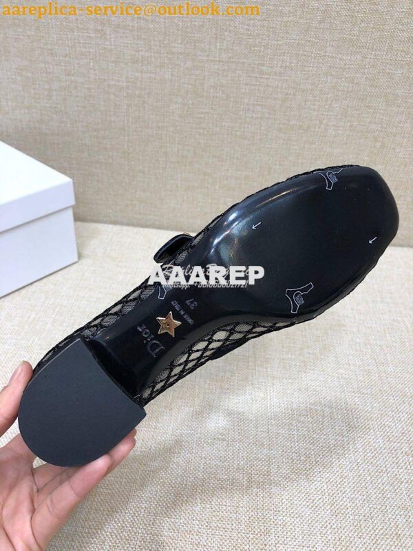 Replica Dior Mary Jane Ballet Pump in Black Mesh KCB651 10