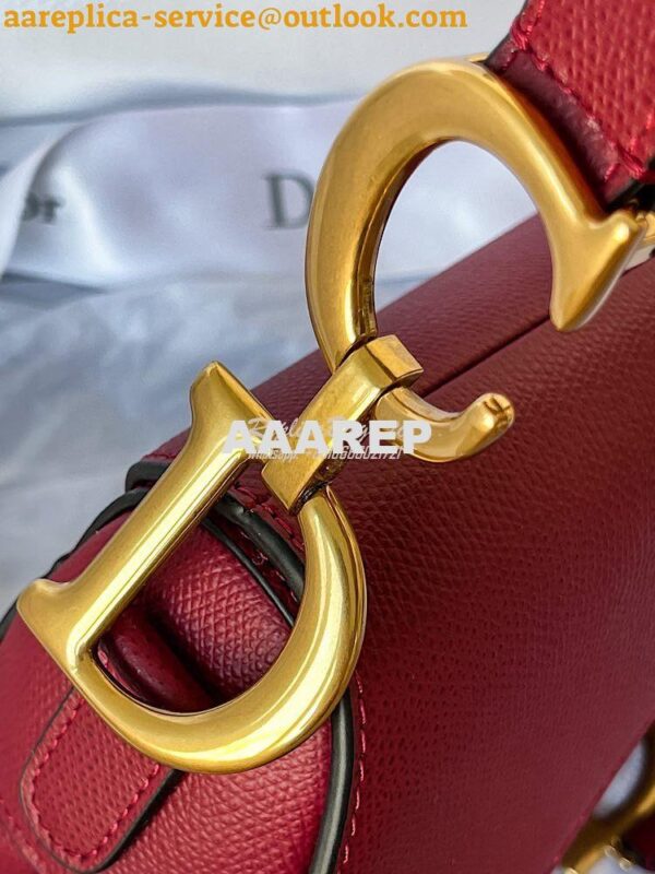 Replica Dior Saddle Bag in Grained Calfskin Red 7